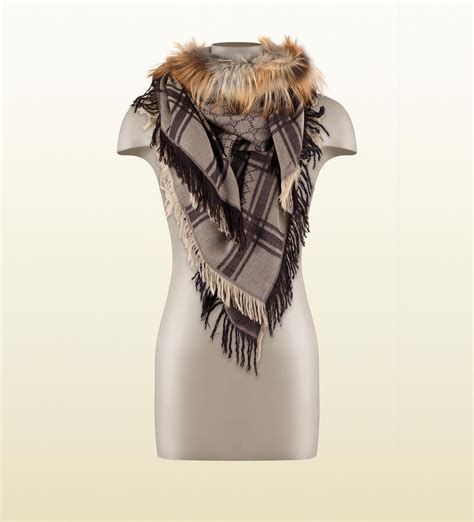 womens gucci scarves|gucci scarves with fur trim.